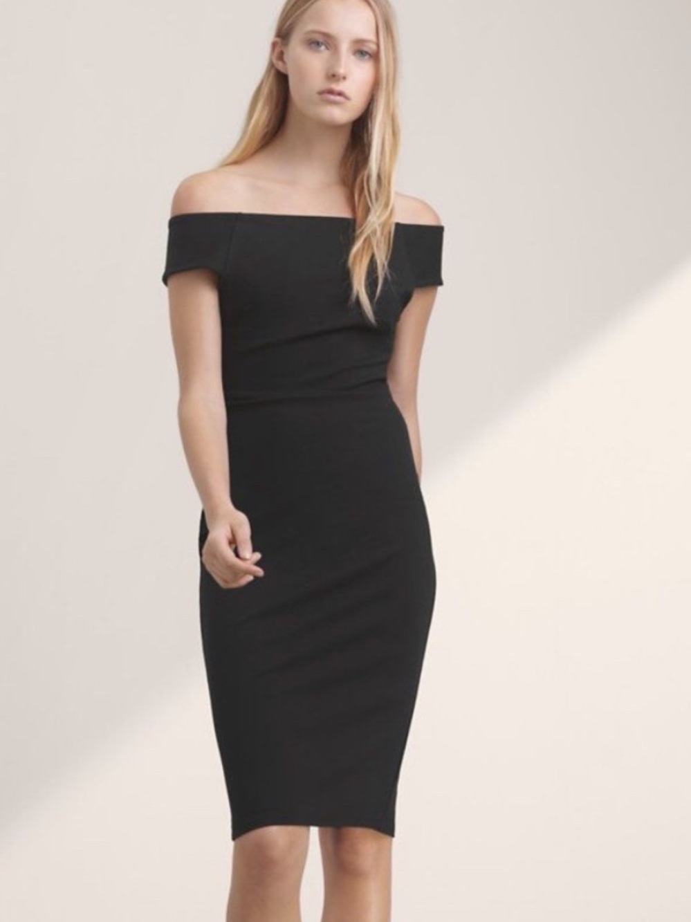 Aritzia talula varndell beige Off-Shoulder Dress